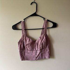 Altar'd State Purple Ruched Sleeveless Crop Tank